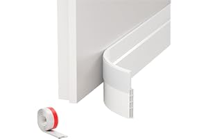 HOMESECURE Home Secure™ Door Draught Excluder Strip – Bottom of Door Draft Seal. Blocks Cold Air, Noise & Dust. Easy Install Weatherproof Draught Excluder for Home & Office. White
