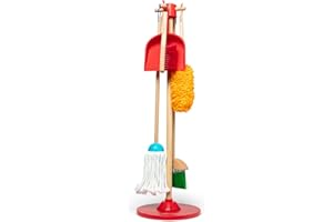 Melissa & Doug Let's Play House! Dust, Sweep & Mop | Wooden Toy | 6 Piece Pretend Play Cleaning Set | 3+ | Gift for Boy or Girl