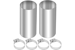 Editbar 2 Stück Abgasrohr Verbinder für Standheizung – Verlängerungsrohr aus Edelstahl mit 4 Klemmen, 24mm Rohrverbinder Abgasrohr Standheizung Stumpf, für Diesel Luftheizung im Auto oder Wohnmobil