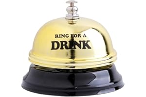 MGZQ Ring for Beer Drink Reception Desk Bell Classic Service Concierge Hotel Call Bell (Black Golden)