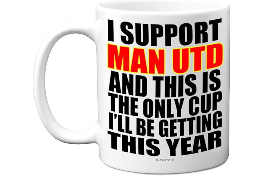 Funny Football Mug Gift for Man United Fans - Footy Only Cup - Joke Xmas Birthday Mugs Present Gifts for Son Dad Brother Uncle Colleague Friend Cousin, 11oz Ceramic Dishwasher Safe Coffee Tea Cup