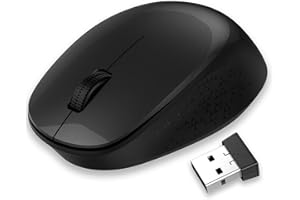 LeadsaiL Maus Kabellos, 2.4G Wireless Maus Leise mit USB Empfänger, 1600 DPI Optical Tracking, 3 Tasten Mäuse, Für Links- und Rechtshänder, Kompatibel mit PC, Mac, Laptop, Windows - Schwarz
