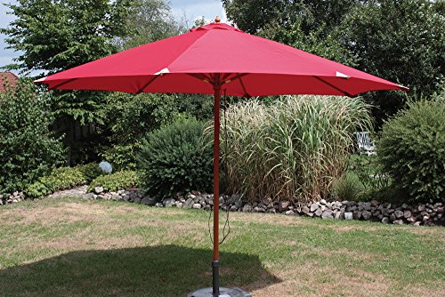 Preisvergleich Produktbild Marktschirm 350cm 8 Streben Rot Teakoptik