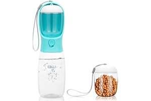 ETACCU Dog Water Bottle 550ml Dog Food Storge Box 100ml Food Grade BPA free 100% Leakproof Portable Pet Travel Drink Cup for Walking, Outdoor Puppy Water Dispenser with Drinking Feeder Bowl