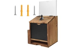 Huucozn Vorschlagsbox Holz Vorschlag Box Spendenbox Wahlurne Suggestion Box Mit Schloss and Lock Wooden Tip Briefkasten Holz Wahlurne Donation Boxes Kummerkasten für Fundraising Hochzeit Kirche