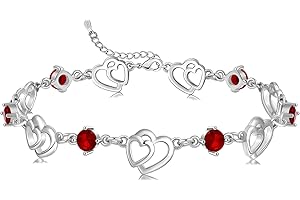Cosie Lily Bracelet Femme Jour de la Saint - Valentin Bracelet Argent Sterling 925 Coeur Or Réglable Charms Bijoux Cadeau Cadeau Femme Jour de la Mère Diplôme