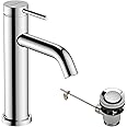 Hansgrohe 73314000 Tecturis S Single Lever Basin Mixer 110 CoolStart EcoSmart+ with pop-up Waste Set, Chrome, spout Height 110mm