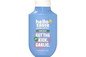 ‎HELLOTASTE hellotaste Knofi Sauce 300ml - kalorienreduziert, ohne Zuckerzusatz & voller Geschmack | Für Gerichte, zum Grillen uvm. | Vegan, aspartamfrei, glutenfrei, sojafrei | 1 x 300ml