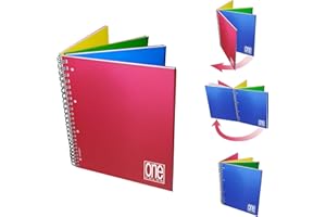 Blasetti - Blocco per appunti One Color 4x4. 4 sezioni per 4 argomenti cambiando i colori delle copertine. 120 fogli, rifinito con spirale - Righe 1R