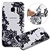 Produktbild Galaxy S7 Edge Hülle,Galaxy S7 Edge Silikon Hülle,Surakey TPU Schutzhülle für Samsung Galaxy S7 Edge Transparent Weiche Silikon Handy Hülle [Crystal Klar] Schutzhülle TPU Cover Schale mit Retro Blumen Malerei Muster Tasche Case Etui mit Ultra Slim Rundum-schutz Kratzfeste TPU Silikon Bumper Rückseite Schutz Etui Protective Case Cover (Elegante Schwarze Spitze Blumen)