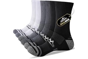 Niorasen Męskie Pantofle Sportowe, Skarpety do Chodzenia o Średniej Wysokości z Oddechliwym Bawełnianym Włóknem, Wielofunkcyjne Skarpety do Trekkingów, Biegania i Pracy (3 Pary)