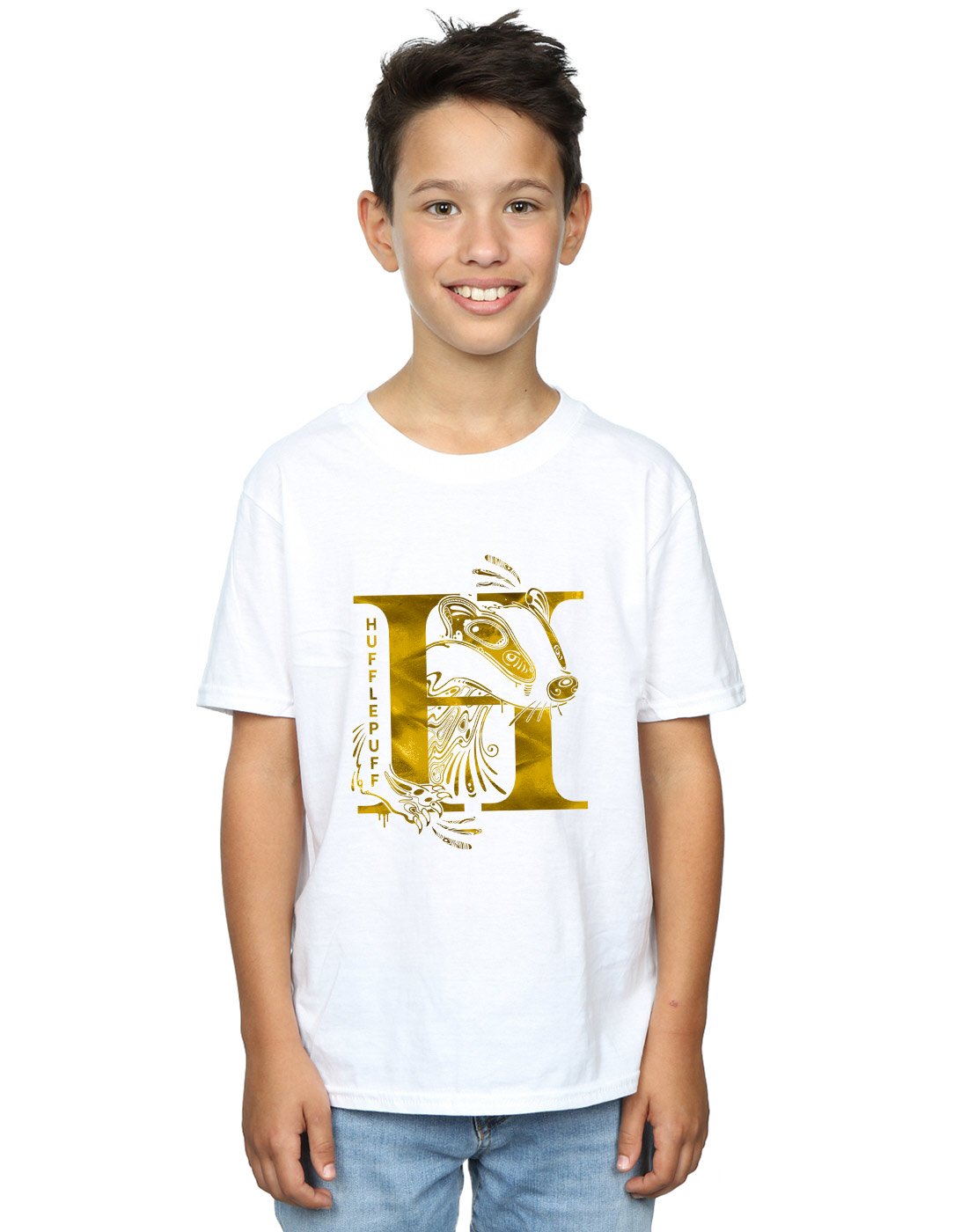 Harry-Potter-Jungen-Hufflepuff-Badger-T-Shirt