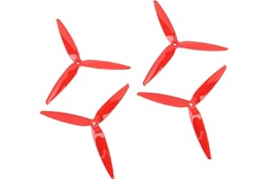 POENVFPO RC Tri Blade Propeller, 4PCS 7-8 Inch Polycarbonate RC Drone Tri Blade Propellers Impact Resistant Blade Propeller with 3 Blades (Red)