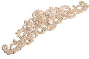 BAOGU 2pcs Bastelholz Schrank Möbel Schnitzerei Holz Ornament Holzornamente Dekoration 45x12cm