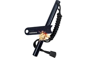 makstore Survival Ferro Rod Kit - Survival Ferrocerium - Flint and Steel Kit - Fire Starter with Paracord Handle and Striker - 6 Inch long