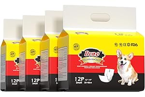 DONO Couches jetables pour Chien pour Chien, y Compris indicateur d'humidité des Couches Super absorbantes (S 48 Count (12"-19"))