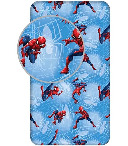 Drap-housse Imprimé 100% Coton, Spiderman Home Anniversary 90x190cm Bonnet 25cm