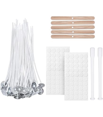 QUARKZMAN 100pz Porta Stoppini In Legno A 7 Fori Barra Per Stoppini Da 7 Pollici Dispositivi Di Centraggio Porta Stoppini Per La Realizzazione Di Candele Fai Da Te