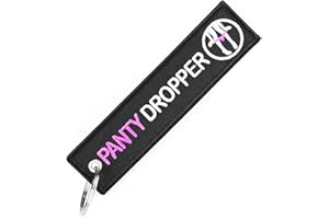 LLAVEROSMOTOR.ES Desconocido Llavero de Moto, Llavero Coche, Llavero para Moteros, Llavero Original de Tela PANTY DROPPER