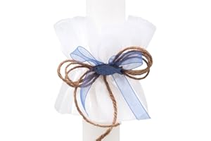 ZauberDeko Kerzenrock Blau Weiß Kommunion Kerze Kerzenring Kommunionkerze