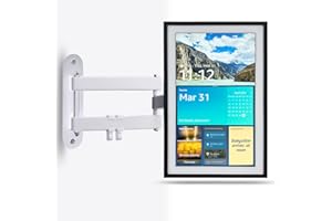 ELPHA Wall Mount for Echo Show 15 | Adjustable Mounting Bracket for Amazon Alexa Show 15.6" Smart Display | Swivel and Tilt,Easy Installation | White