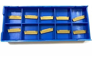 Ruimou 10 piezas de herramientas industriales MGMN200-G (2 mm) insertos de carburo recubierto de estaño, para MGEHR MGIVR torno ranurado herramienta de corte