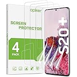 apiker 4 Unidades Protector Pantalla Soft TPU Compatible con Samsung Galaxy S20 Plus/ S20+ 5G,Cobertura Máxima, Sin Burbujas,