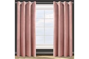 Eurofirany ROSA Tenda in Velluto con Occhielli - 1 Unità, Soffice, Pannello, Drappo Classico, Glamour, Elegante, Soggiorno, Camera da Letto, 290 g/m2, 140x250 cm, Rosa Scuro
