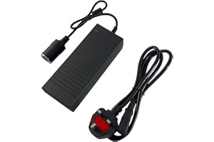 WEISHUO 220V to 12V Adapter 10A 120W - UK 3-Pin Plug AC to DC Car Power Converter, Cigarette Lighter Socket for Vehicle Refrigerator, Tire Inflator, Automotive Vacuum & Road Trip/Home Use