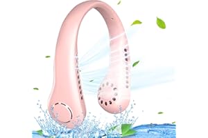 CIVG Ventilatore da Collo Portatile,Ventilatore Collo con 3 Velocità,Ricaricabile USB,Mani Libere Ventaglio da Collo per Ufficio,Viaggi, Aria Aperta e Sport (Rosa)