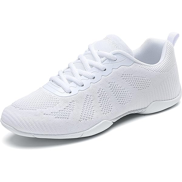 Kvwqoty Cheerleaderschoenen Meisjes Witte Cheerleading Schoenen Dames Lichtgewicht Ademend Wedstrijd Training Cheer Schoenen Dans Team Sport Sneakers Wit 37