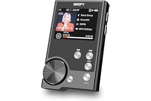 Lecteur MP3 Swofy Digital Audio Player DSD DAC Haute fidélité, Audio Haute résolution sans Perte, Lecteur de Musique Portable avec Carte mémoire de 128 Go