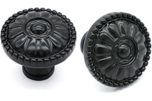 Taiyeestar 8 Stück Möbelknöpfe Matt-Schwarz, Schrankknöpfe abgestimmt 16 M4 Standardschrauben, Runde Möbelknopf, Kommodenknöpfe, Schubladenknöpfe Schrank Knauf Für Möbel Kommode