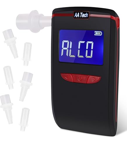 Etilometro Professionale Della Polizia Con 30 Bocchini, Tester Portatile Con Display LCD, Allarme Acustico, Ideale Per Autisti E Uso Domestico
