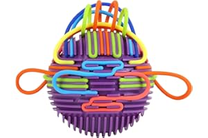 PushGoGo Sensorischer Aktivitätsball, sensorisches Aktivitätsbrett, Fidget-Spielzeug zur Beruhigung, Stress, Angst, ADHS und Autismus, Kinder ab 3 Jahren und Erwachsene, mit 16 Saiten (Lila)