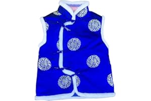 ESHOO Kids Boys Girls Vest Chinese Traditional Style Tang Suit Waistcoat