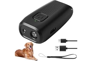 MSMXCS Anti Barking Device Deterrent for Dogs Mini Ultrasonic Bark Stopper Device Rechargeable Indoor Outdoor Handheld Ultrasonic Dog Barking Devices Effective Powerful Stop Barking with LED Strobe Light