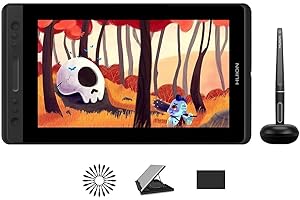 HUION Kamvas Pro 13 Graphic Tablet with Screen, 13,3 inch drawing tablet with screen, Full Laminated, with Adjustable Stand and Battery-Free Stylus, Ideal for Work from Home & Remote Learning