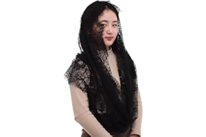 BLESSUME Woman Lace Infinity Catholic Chapel Veil Latin Mass Mantilla Head Cover