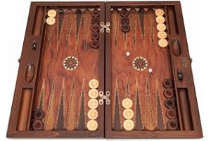 Helena Wood Art, Jeu de backgammon en bois de haute qualité fait à la main, Tavla, 100 % bois, édition Deluxe, TricTrac