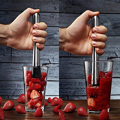 Annstory Edelstahl Cocktail-Stößel und Rührlöffel Set – 8 „Getränk Muddler Werkzeug & 12“ Löffel Barmixer Löffel für Mojito, Caipirinha & More, erstellen Flavour Verpackt Cocktails - 5