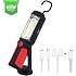 Lampe Torche LED Rechargeable QEENLO 3W - Aimant Et Crochet - Rouge - Pour Camping, Garage, Bricolage