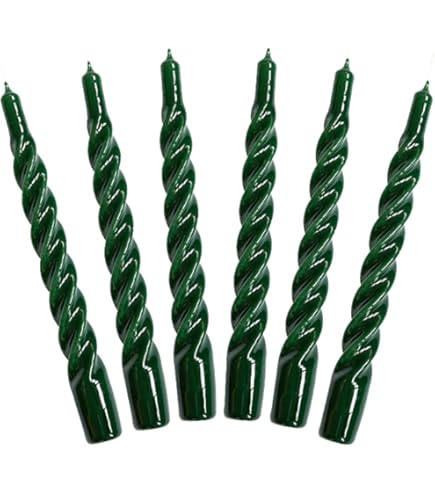 10 Stabkerzen Salbeigrün - 18cm Durchgefärbte Kerzen Made In Germany