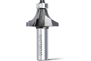 WOBLLMX 12mm Schaft Abrundfräser,Radius 20.5mm,mit Kugellager Oben Hartmetall Klinge Handlich langlebig und scharf für Holzbearbeitung DIY zu Hause