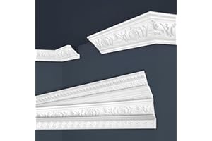 MARBET DESIGN Marbet soffitto modanature bianco pacchetto risparmio di styrofoam EPS - stucco modanature fantasia, nel design tradizionale - (20 metri B-06) Styrofoam modanatura parete modanatura