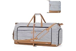 Lekesky Reisetasche Damen Große 120L mit Schuhfach, Faltbare Reisetasche Weekender Damen Kliniktasche Strandtasche fur Reisen, Krankenhaus, Strand, Camping (Blau Gestreift)