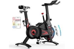 Bluearth Heimtrainer Fahrrad mit Smart App, Max. 150KG, Leise & Bequem Hometrainer Fahrrad für Cardio-Training zu Hause，Verstellbarer Widerstand und mit Immersivem Erlebnis und Live-Kursen