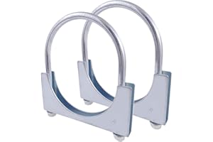 ATOKRTACT 2 Pcs Heavy Duty Exhaust U Clamps Ø52-102 mm Saddle Style Muffler U-Bolt Clamp, Stainless Steel