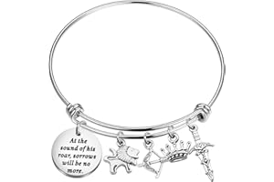 PLITI Narnia Quote Gift At The Sound Of His Roar Sorrows Will Be No More Literature Bracelet Literary Book Lover Gift