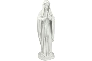 Design Toscano La Sainte Vierge Marie Statue, Petit 30.5 cm Figurine, résine de marbre, blanc